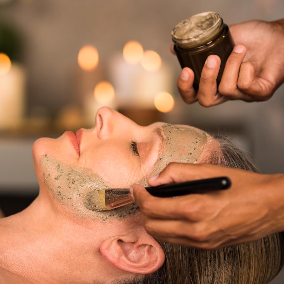 Woman getting a facial