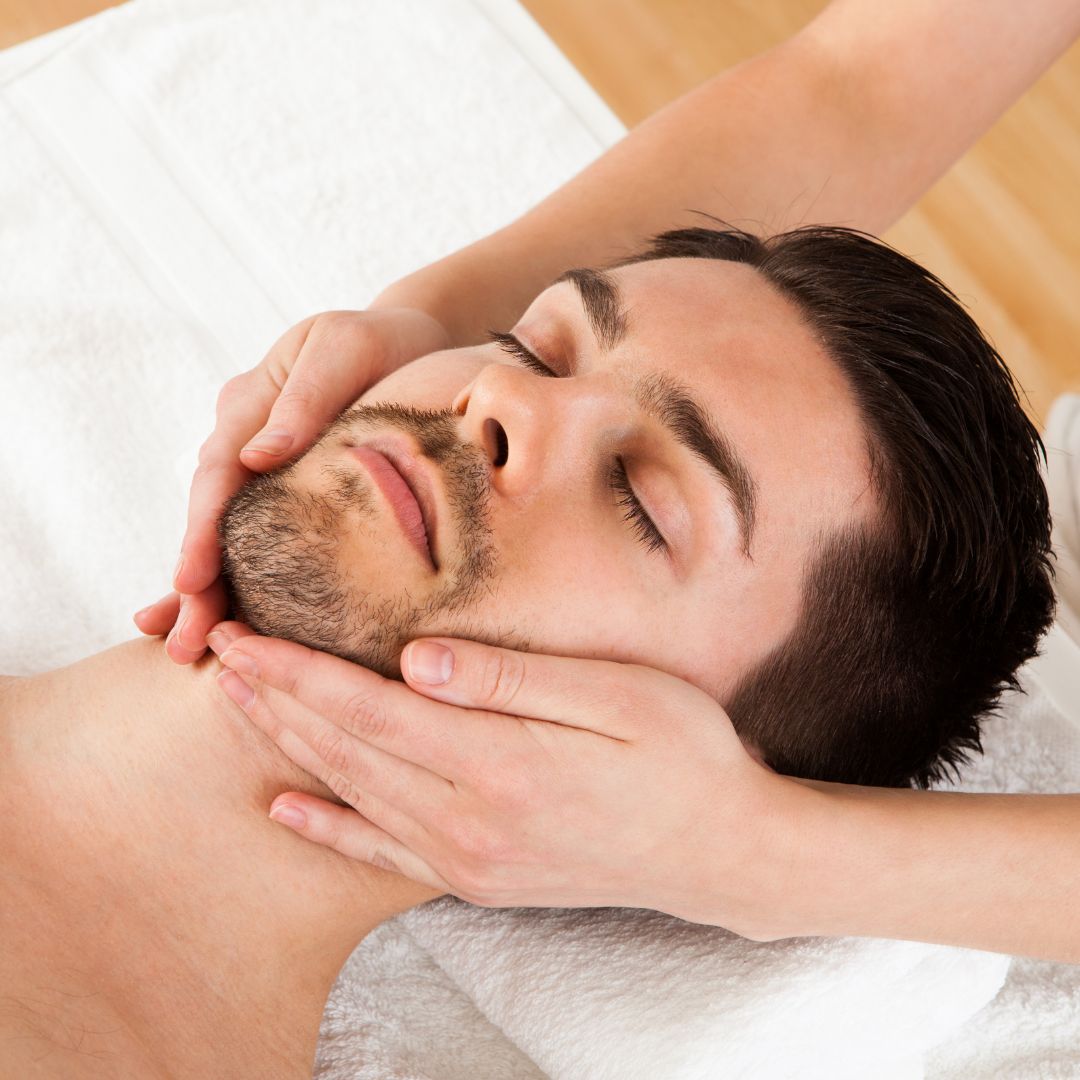 person getting facial