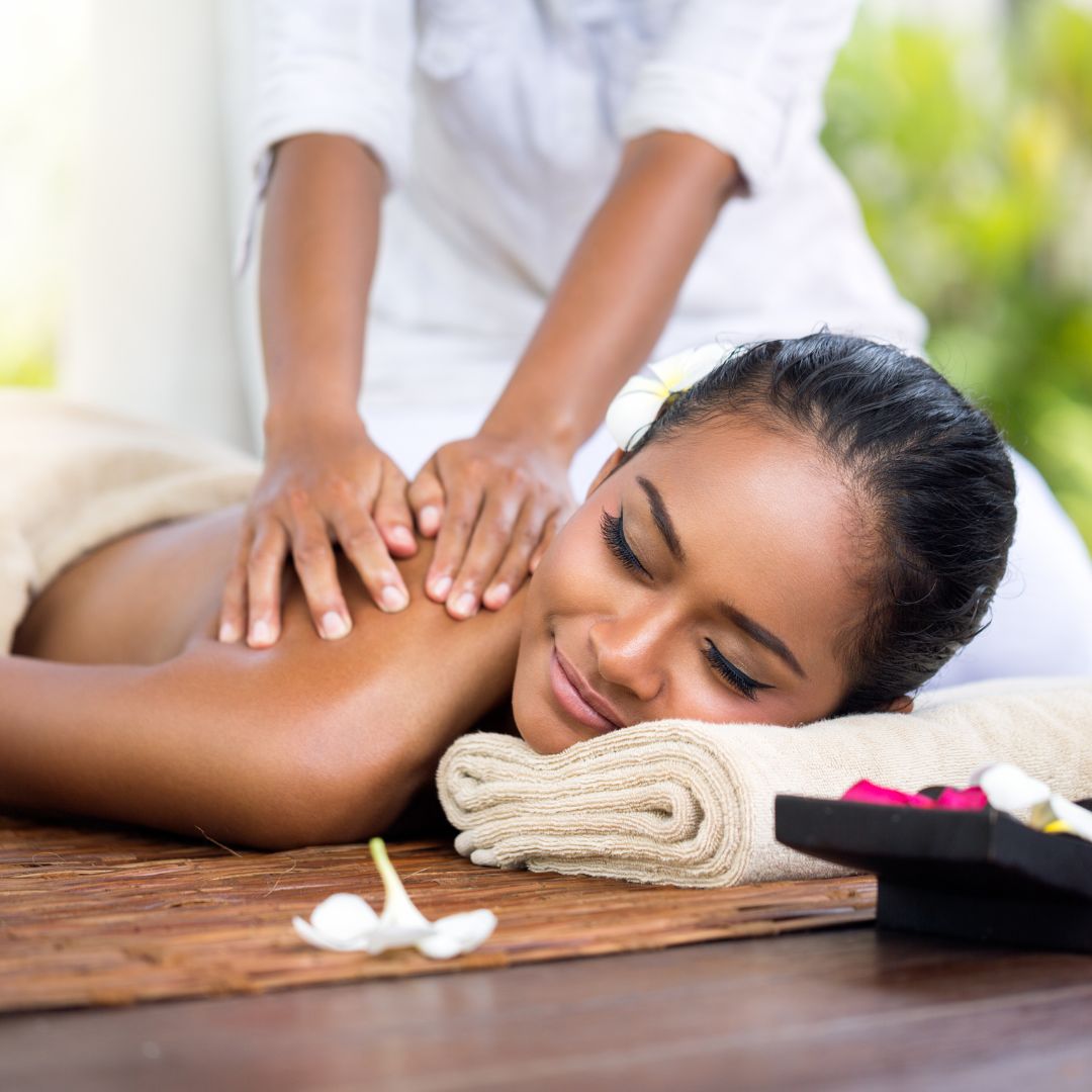 person getting back massage
