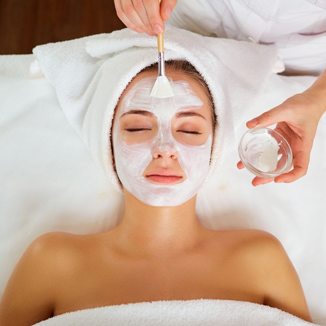woman getting a facial
