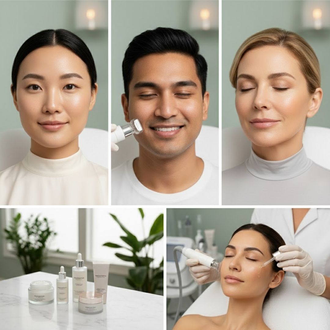 various skin types and products